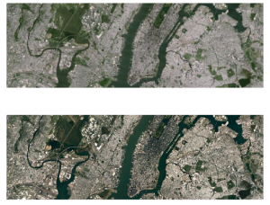 تصویر ماهواره‌ای قبل و بعد به‌روزرسانی ماهواره گوگل