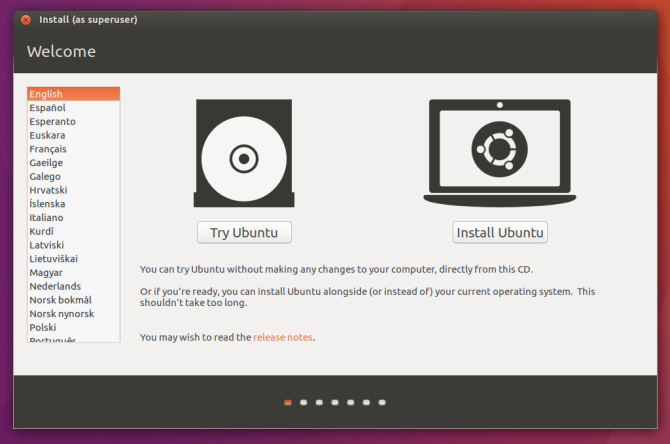 Try Ubuntu Splash